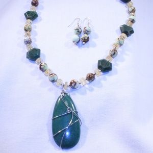 Natural Stone Necklace & Earrings Set